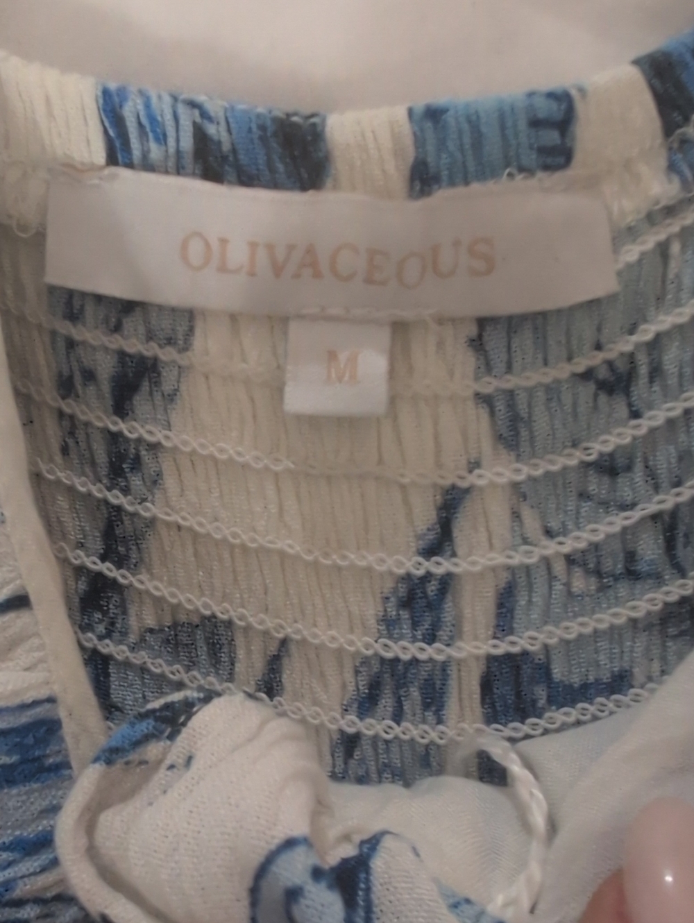 Olivaceous Blue Floral Wide-Leg Jumpsuit on Cream - Picture 3 of 4